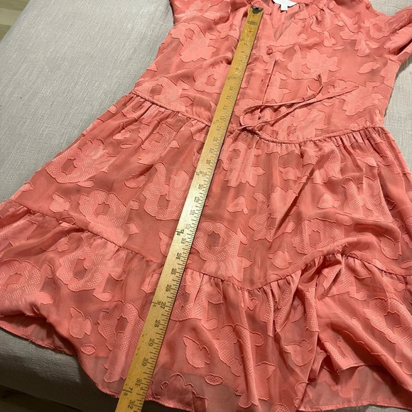 Lauren Conrad Floral Button Front Long Sleeve Dress Sheet Appliqué Size Medium - Picture 7 of 7